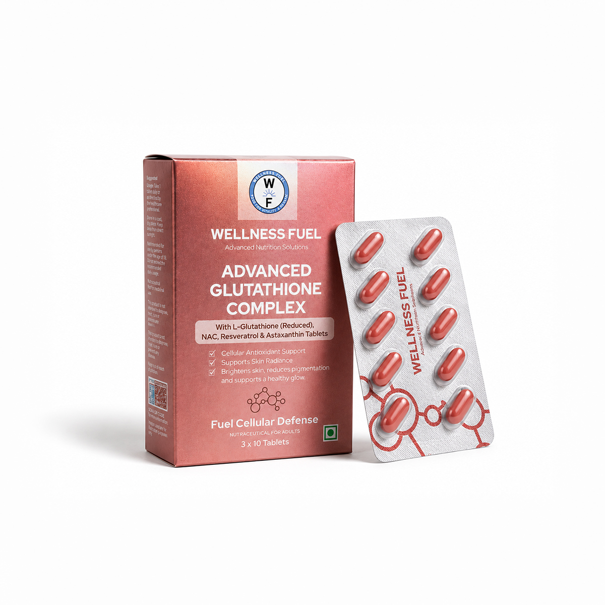 advanced glutathione support Metagenics GlutaClear - Support* - with 750 mg Niacinamide, Vitamin C, Selenium & Broccoli Seed Extract - Potent Antioxidant & Detox Support* - Non-GMO, Gluten-Free Wellness Fuel Glutathione Complex -